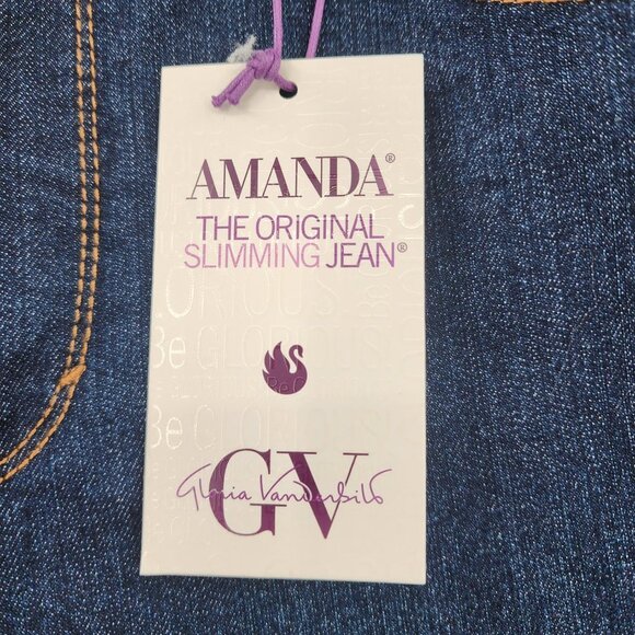 GLORIA VANDERBILT Amanda High Rise Mom Dark Wash Blue Jeans 10 NWT - Picture 6 of 9